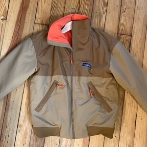 Patagonia shelled Synchilla jacket, nest brown with orange lining, women’s M